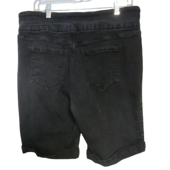 Black Denim Bermuda Shorts Terra & Sky Size 0X (14W) Stretch Plus - Picture 8 of 8